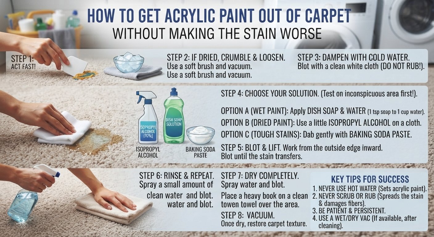 How to Get Acrylic Paint Out of Carpet: Easy & Effective Stain Removal Tips