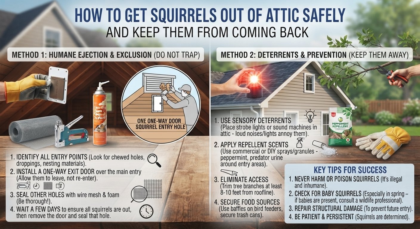 How to Get Squirrels Out of Attic Safely and Keep Them From Coming Back