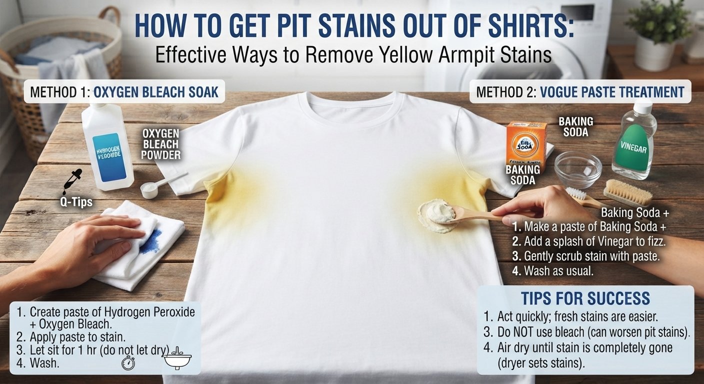 How to Get Pit Stains Out of Shirts Effective Ways to Remove Yellow Armpit Stains