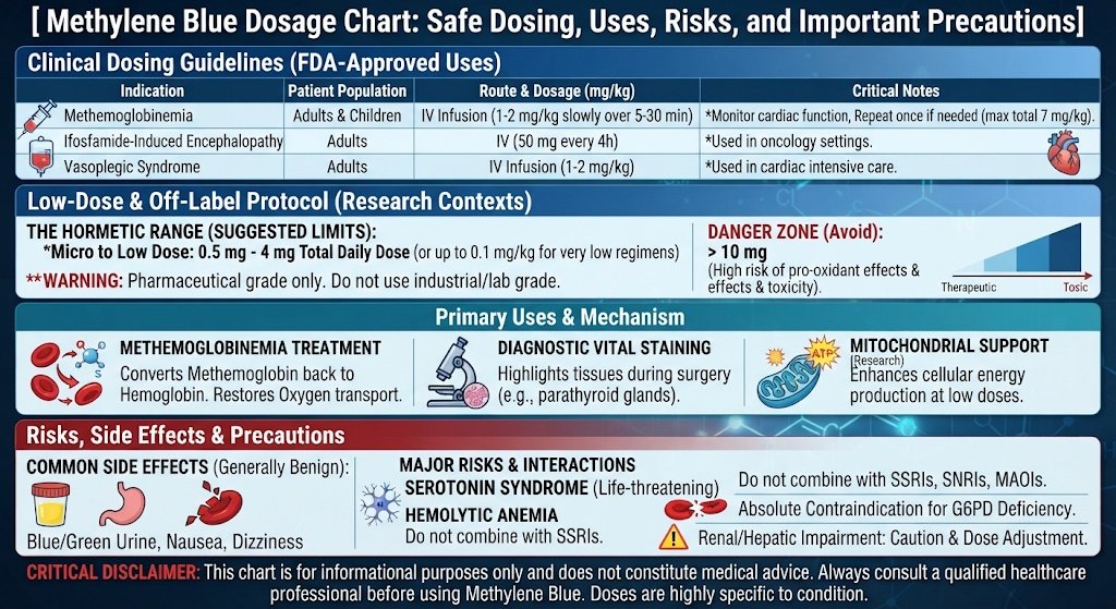 Methylene Blue Dosage Chart Safe Dosing, Uses, Risks, and Important Precautions